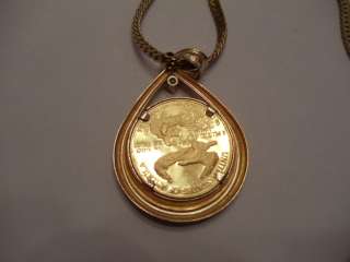 gold coin diamond and fourteen karat gold pendant necklace the pear 