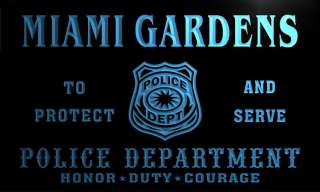 tk2294 b Miami Gardens Police DEPT Badge Policemen Bar Beer Neon Light 