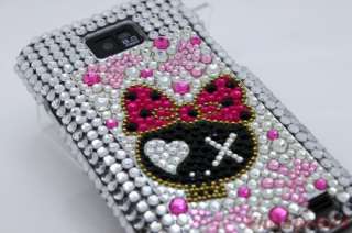 Samsung Galaxy S II i9100 BLING Cute Skull Pink Case $  
