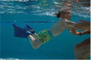The Fishtail baby fins help your child learn to swim the right way.