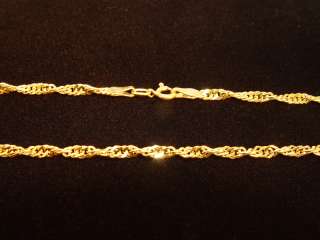 24K Yellow Gold 28 Singapore Link Chain   19.92 Grams  
