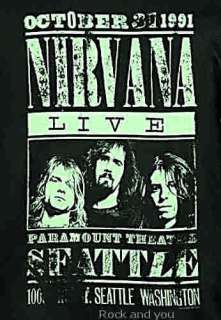 Nirvana Live In Seattle 1991 punk rock T Shirt L 2X NWT  