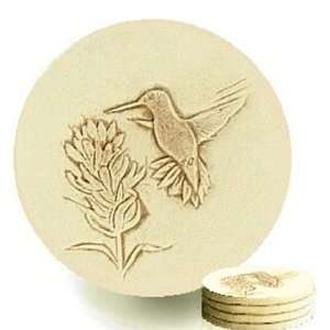 Set of 4 Super Absorbent Stoneware Drink Coasters   Hummingbird 