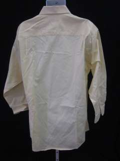 JOSEPH ABBOUD Mens Yellow White Cotton Shirt Sz 17  