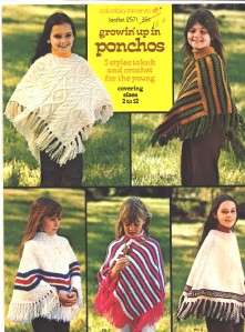   Minerva Growin Up with Ponchos Leaflet 2571 sizes 2 to 12  