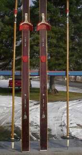 Vintage HICKORY 200 cm Wooden 78 Skis Cross Country TRYSILKNUT  