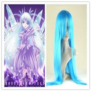  Party Cosplay Long Lady Straight Hair Wig wigs sky Blue 