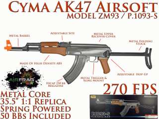 CYMA AK47 ZM93 S / P.1093 S Spring Powered Airsoft Rifle 270 FPS