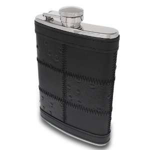  Black Patched Leather Flask Jewelry