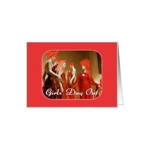  Girls Day Out Invitation Ladies In Red Hats Fashion Card 