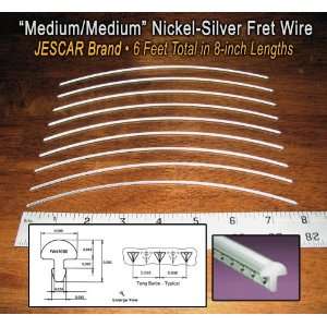  Guitar Fret Wire   Jescar Nickel Silver Medium Gauge   Six 