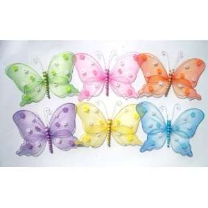  BUTTERFLY FLOWERED WINGS 14(6PC SET): Kitchen & Dining