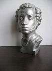 Russian Soviet metal bust of poet writer