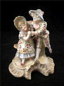 Old SITZENDORF Young BOY & GIRL AT PLAY FIGURINE ~ Superb Colors 