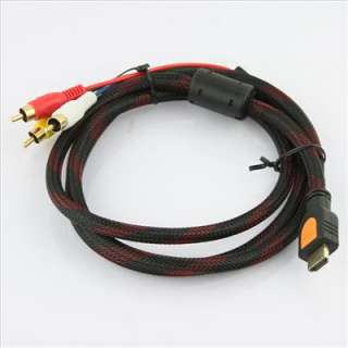 New High Quality 5 feet 1.5M HDMI Male to 3 RCA Video Audio AV Cable 