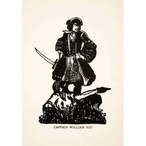  1930 Lithograph Captain William Kidd Scottish Sailor 