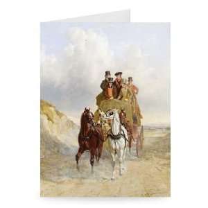 The Royal Mail Coach on the Road, 1841 (oil   Greeting Card (Pack of 