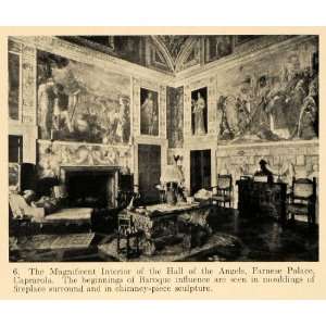  1919 Print Hall Angels Farnese Palace Caprarola Baroque 