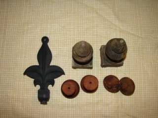   Antique Lot Of Wooden Pieces Finial Furniture, Stairs, Mirrors  