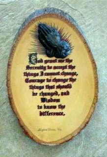 Souvenir Serenity Prayer Kitschy Slab of Wood Virginia  