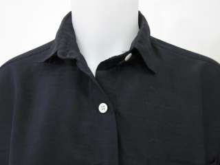 GEOFFREY BEENE Black Long Sleeve Henley Dress Shirt 8  