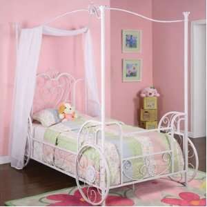   Carriage Canopy Twin Size Bed (includes Bed Frame): Furniture & Decor