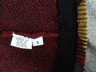 LIHLI Saks Fifth Avenue Fall Wool/Rayon Boucle Sweater Jacket~Artsy 