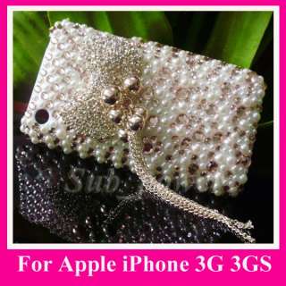  Metal BOW Bling hard back Case cover for iPhone 3G S 3GS B31  