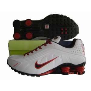  Nike Shox R4 White/Red/Black Running Shoe Men,: Sports 