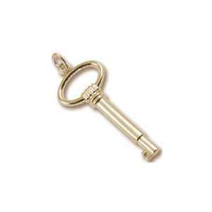  Rembrandt Charms Large Skeleton Key Charm, Gold Plated 