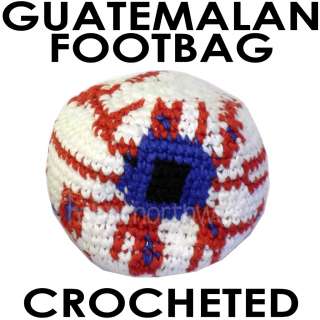 HACKY SACK FOOTBAG CROCHETED GUATEMALAN, BLOODY EYEBALL  