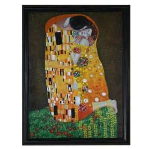  Hand Painted & Framed Reproduction of Gustav Klimts The Kiss 