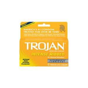  Trojan Intense Ribbed Condoms   12 pack Health & Personal 