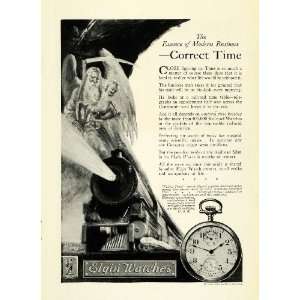  1923 Ad Elgin Watches Jewelry Wrist Pocket Locomotive 