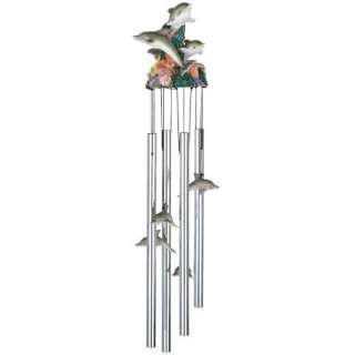 DOLPHINS W/ REEF WIND CHIMES GARDEN PORCH DECORATION  