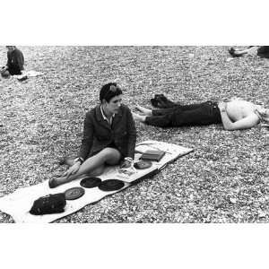 Tony Ray jones   Women With Record Player On The Beach, C 1966. Giclee 