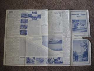 Vtg Manitowoc County WI Business Directory Map RR Roads  