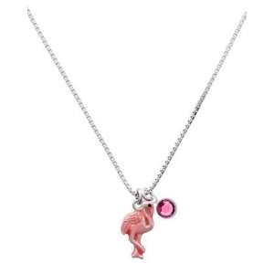   Charm Necklace with Rose Swarovski Crystal Drop [Jewelry]: Jewelry