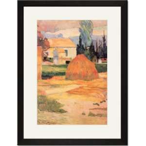  Black Framed/Matted Print 17x23, Farmhouses in Arles: Home 