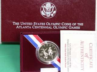 1996 Proof Soccer Atlanta Olympics US Mint Half Dollar Commemorative 