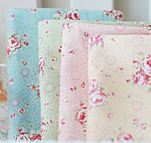 Spring Romantic Rose 4Color Quilt Fabric Bundle Cotton  