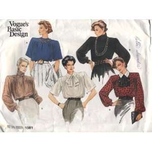  Vogues Basic Design Blouse Shirt Sewing Pattern # 1581 