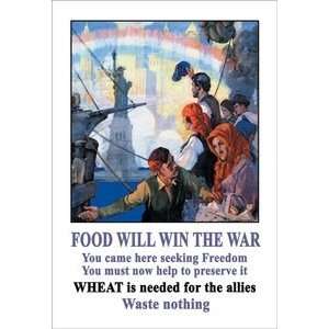  Food Will Win the War   12x18 Framed Print in Black Frame 