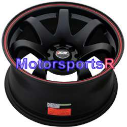 16 8 XXR 522 Black Red Stripe Concave Rims Wheels Stance 90 91 00 05 