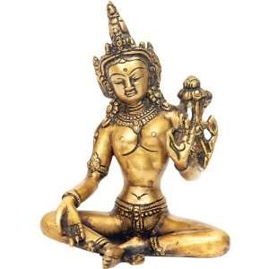  Savior Goddess Green Tara   Brass Sculpture: Home 