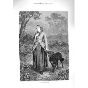   1876 Portrait Gamekeepers Daughter Dog Trees Country: Home & Kitchen
