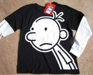 DIARY OF A WIMPY KID Book *Greg* Blk L/S Tee Shirt sz 7/8  