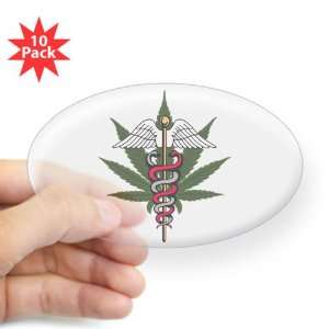   Clear (Oval) (10 Pack) Medical Marijuana Symbol: Everything Else