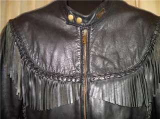 Harley Davidson Leather Jacket Vintage Original Willie G Fringe w 