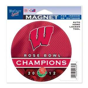Wisconsin Badgers 2012 Rose Bowl Champions Die Cut Magnet:  